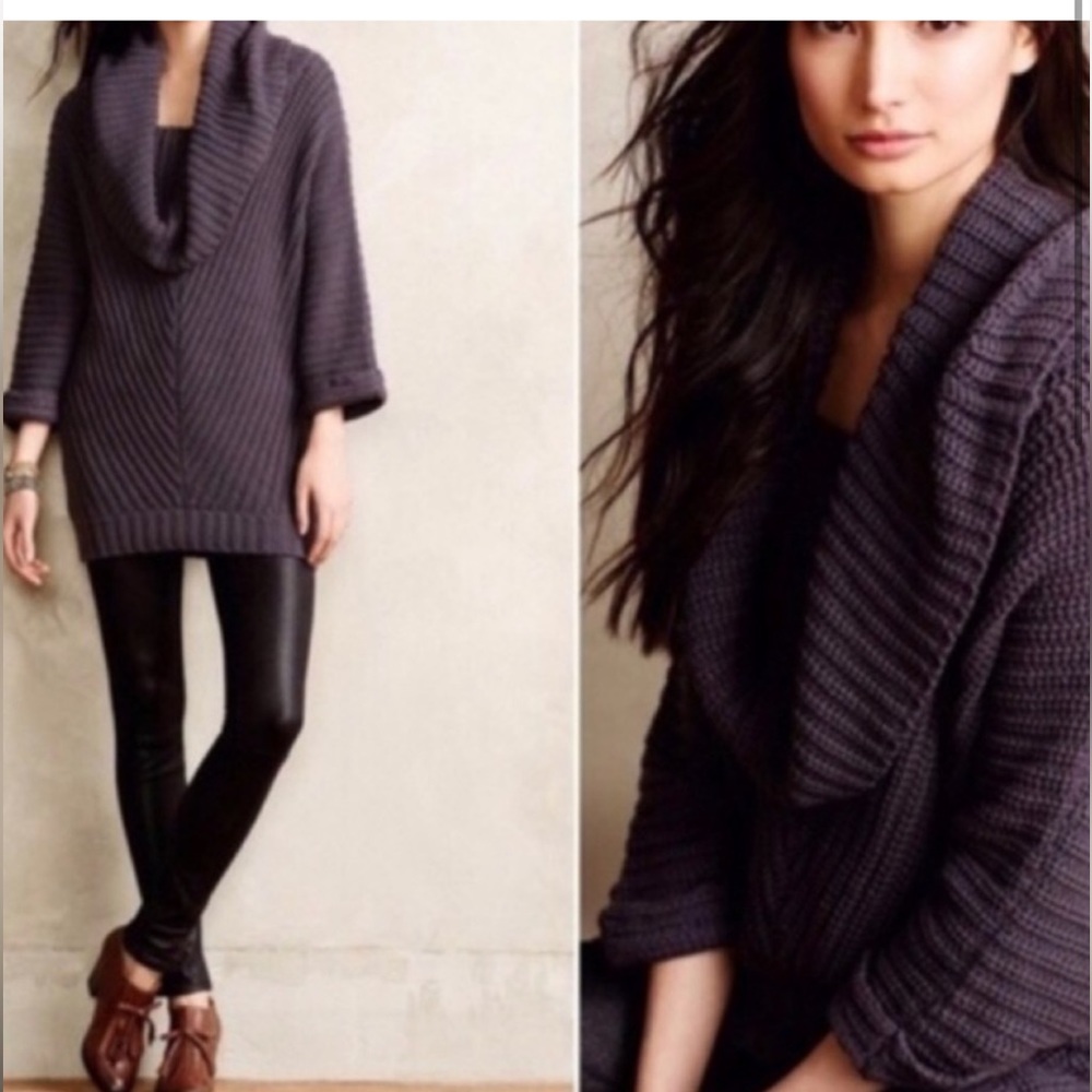 Anthropologie short sleeve sweater in dark purple, from MOTH.